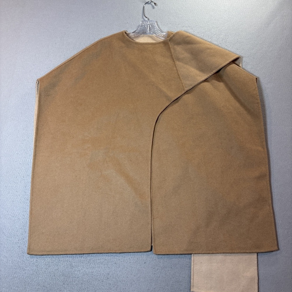 Lands'‎ End Poncho Open Shawl Cape One Size Brown Wrap WoolBlend
